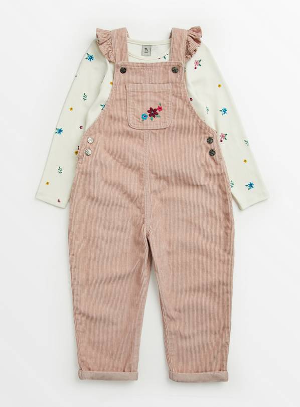 Pink Cord Dungarees & Top Set 1.5-2 years